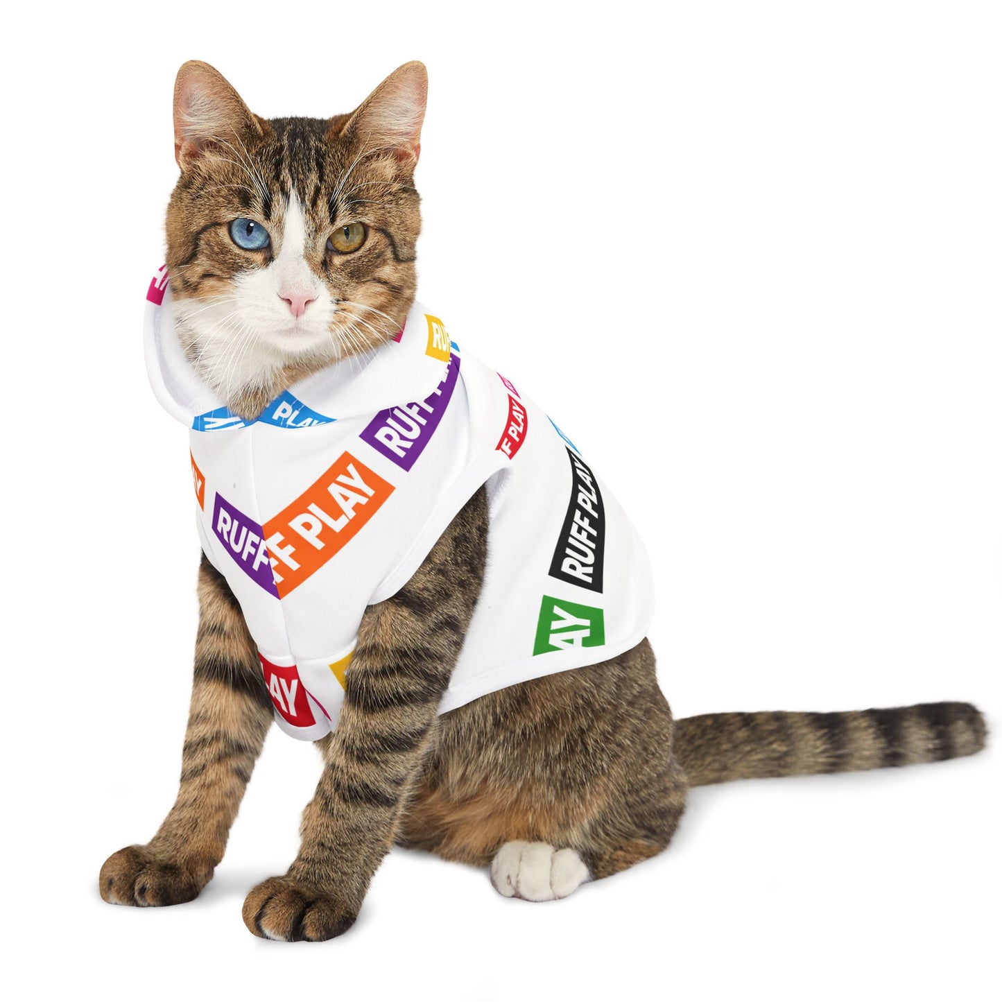 Ruff Play Colorblock Pet Hoodie — Lightweight Breathable Dog Hoodie with Playful Logo