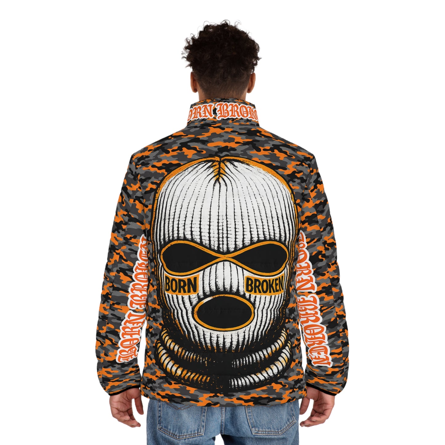 Camo 'Born Broken' Puffer Jacket