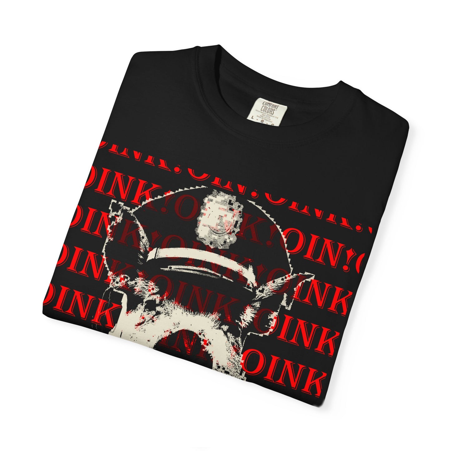Retro Pig Graphic T-Shirt — 'OINK' Repeating Print