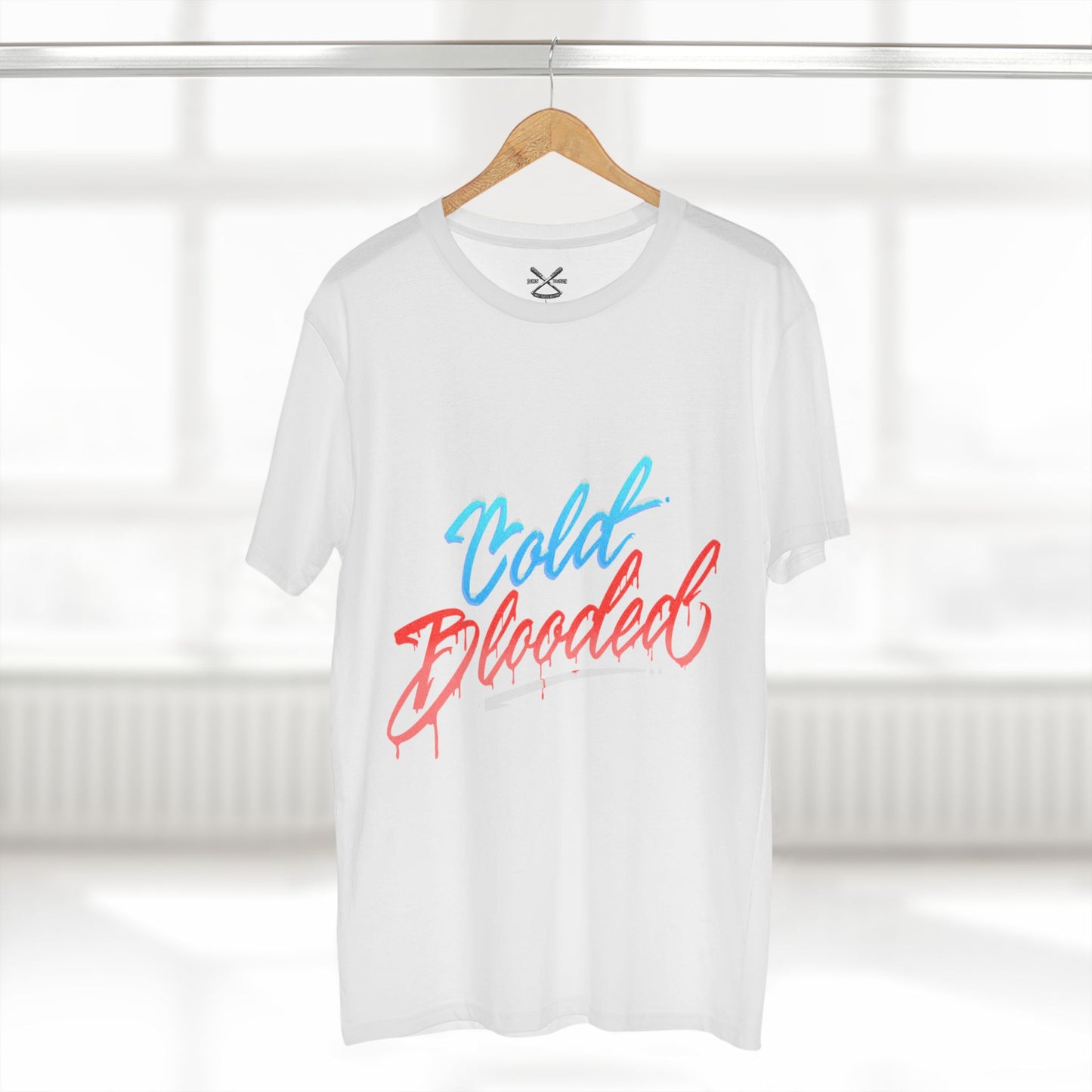 T‑Shirt — "Cold Blooded" Script Graphic Tee (Eye Back Print)