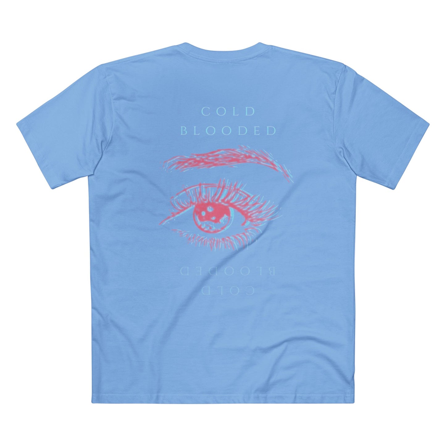 T‑Shirt — "Cold Blooded" Script Graphic Tee (Eye Back Print)