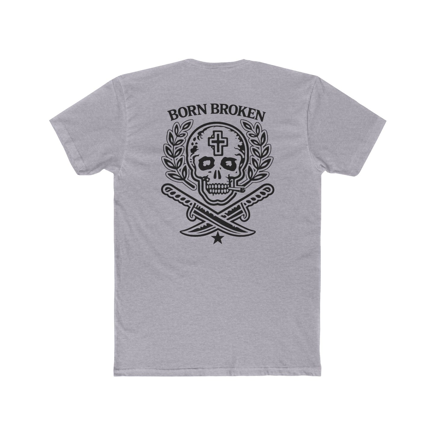 Born Broken Skull Tee — Gothic Skull Graphic T-Shirt