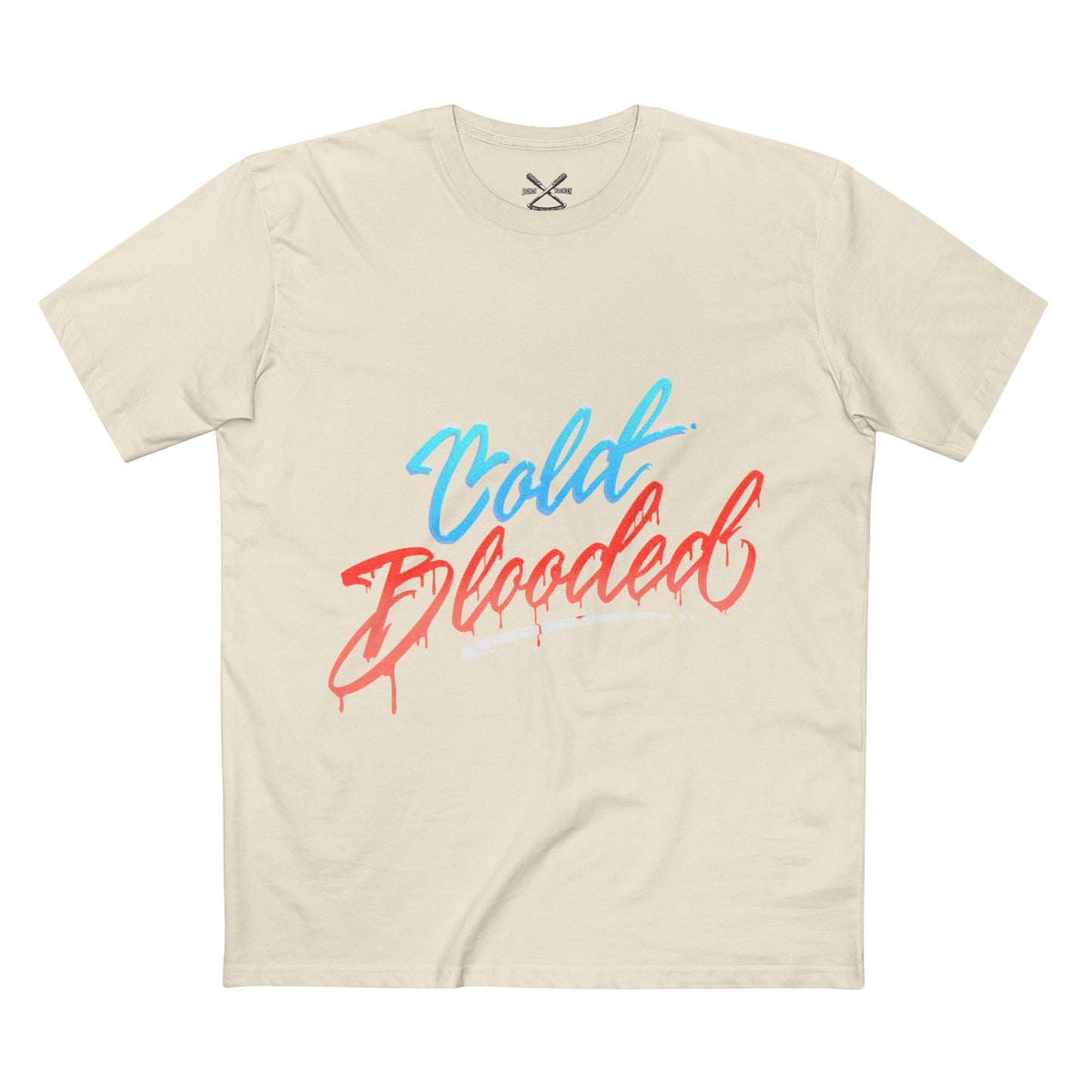 T‑Shirt — "Cold Blooded" Script Graphic Tee (Eye Back Print)