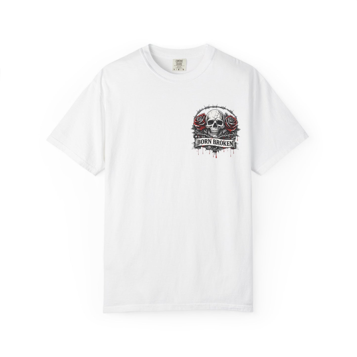 Born Broken Skull T-Shirt — Gothic Rose Graphic Tee