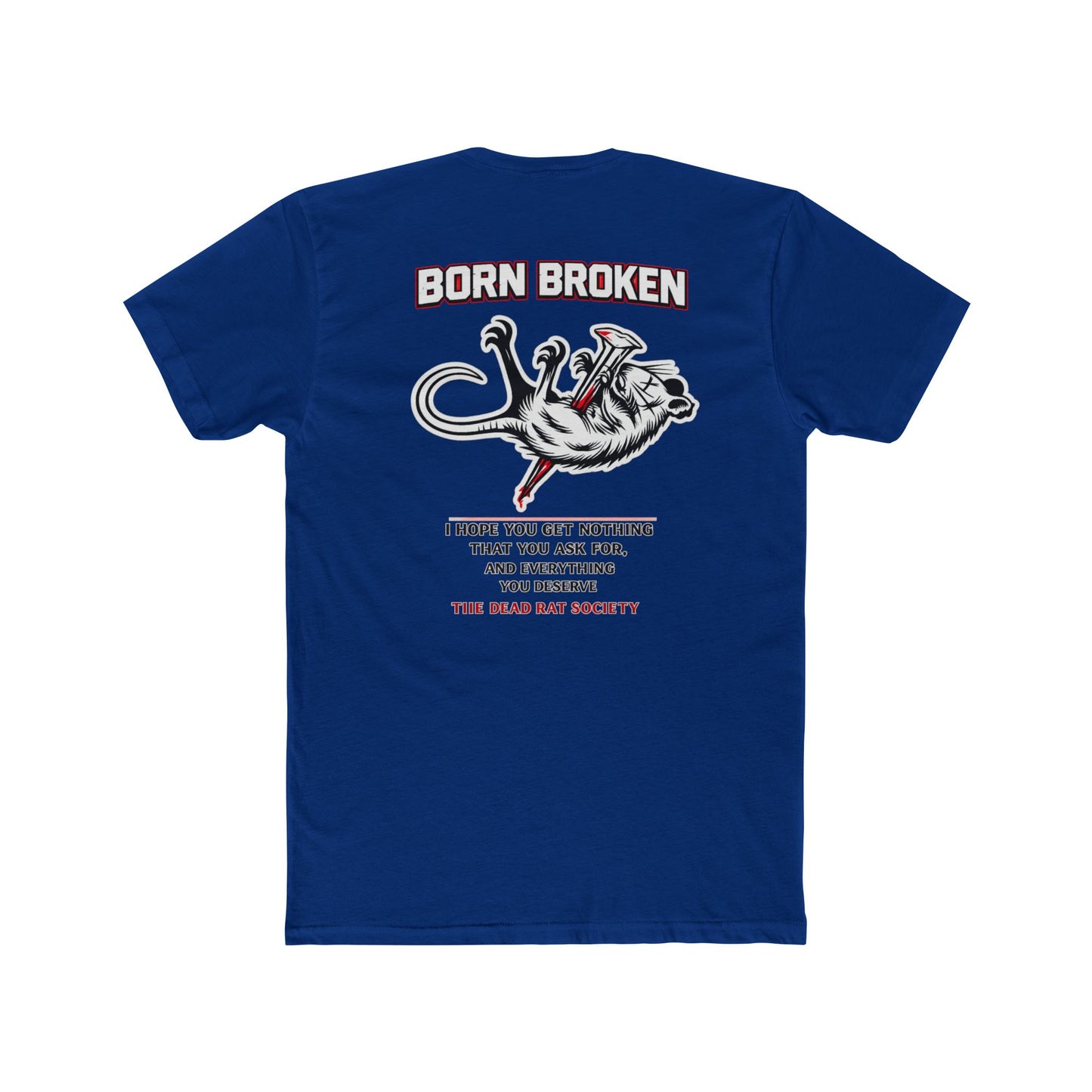 Born Broken Tee — Graphic Rat Illustration "Born Broken" Crew Shirt