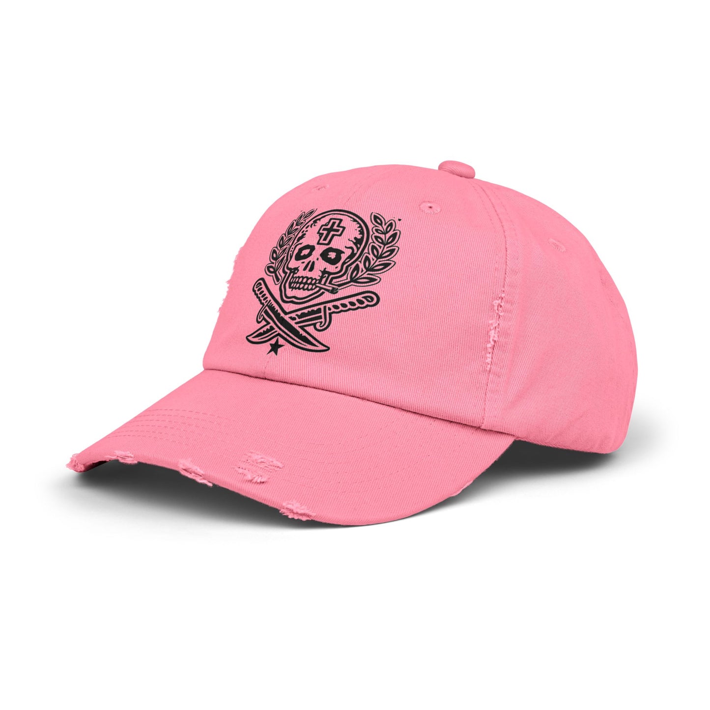 Distressed Skull & Swords Baseball Cap