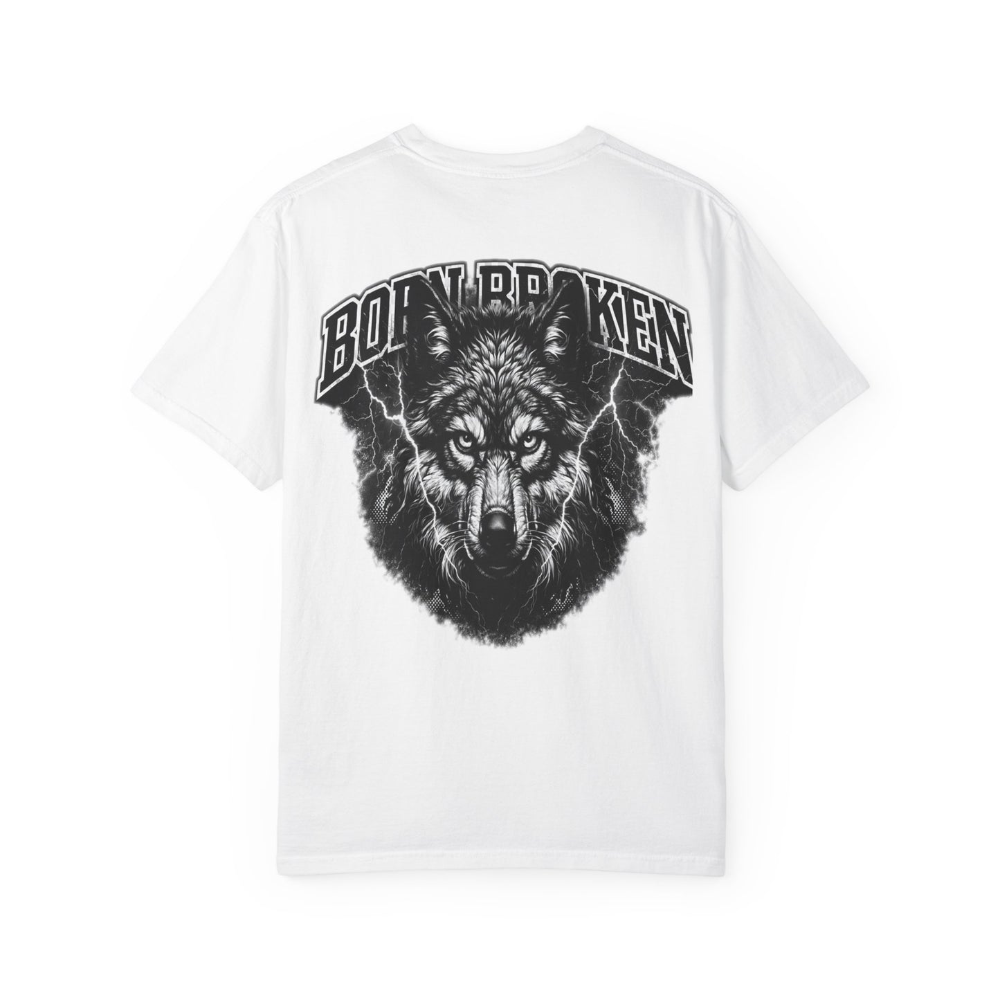 Wolf Head Graphic T-Shirt — Bold Lone Wolf Tee ("Born Broken")