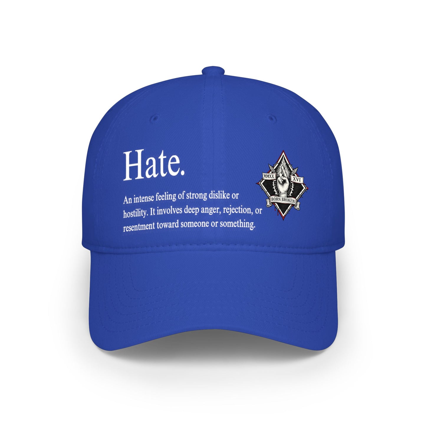 Baseball Cap — 'Hate.' Definition Embroidered Red Hat