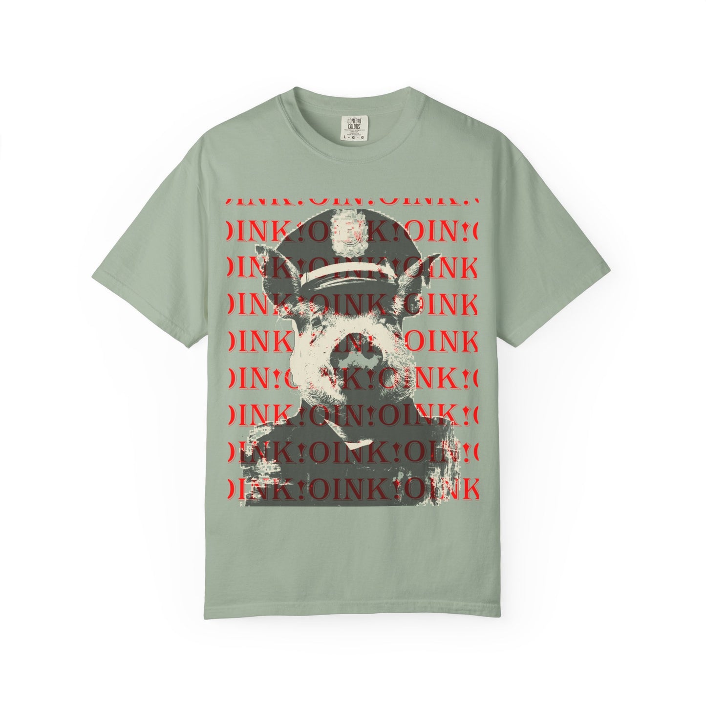 Retro Pig Graphic T-Shirt — 'OINK' Repeating Print