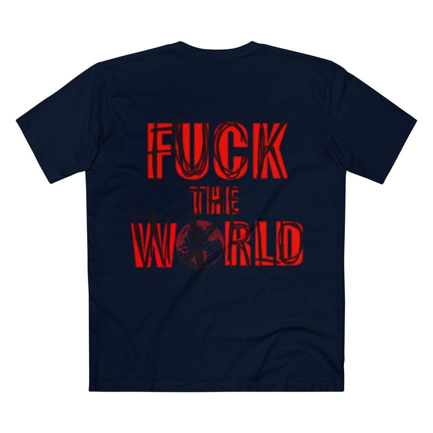 T-Shirt — Ominous Graphic Tee “Fuck the World” Red Streetwear