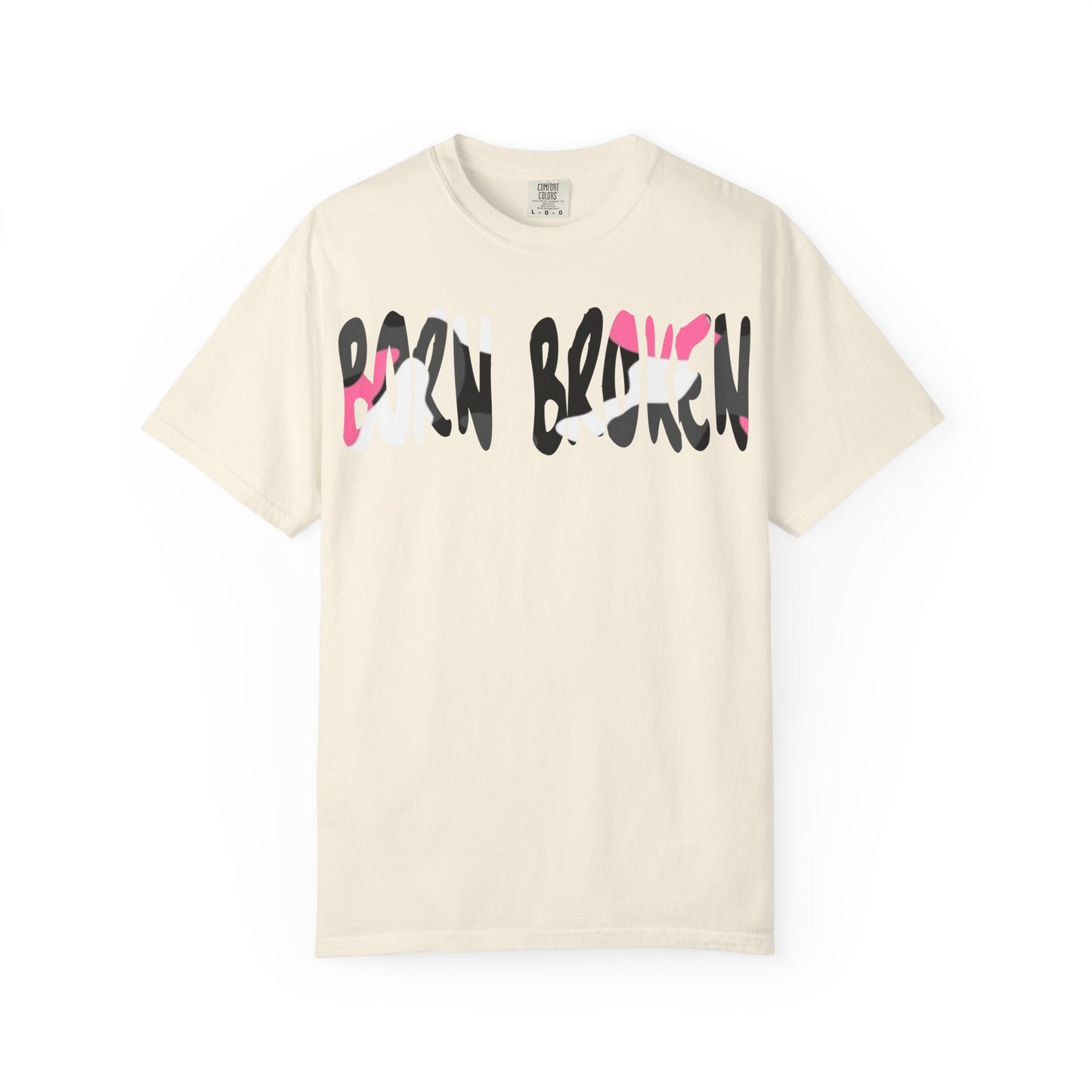 BORN BROKEN — DISTRESSED LOGO TEE