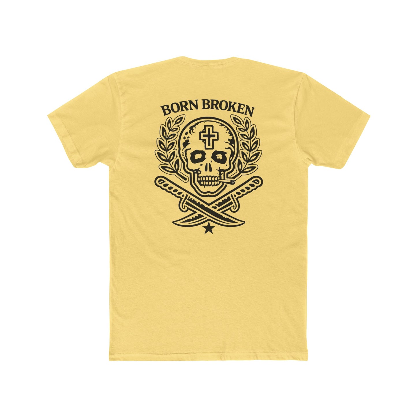 Born Broken Skull Tee — Gothic Skull Graphic T-Shirt