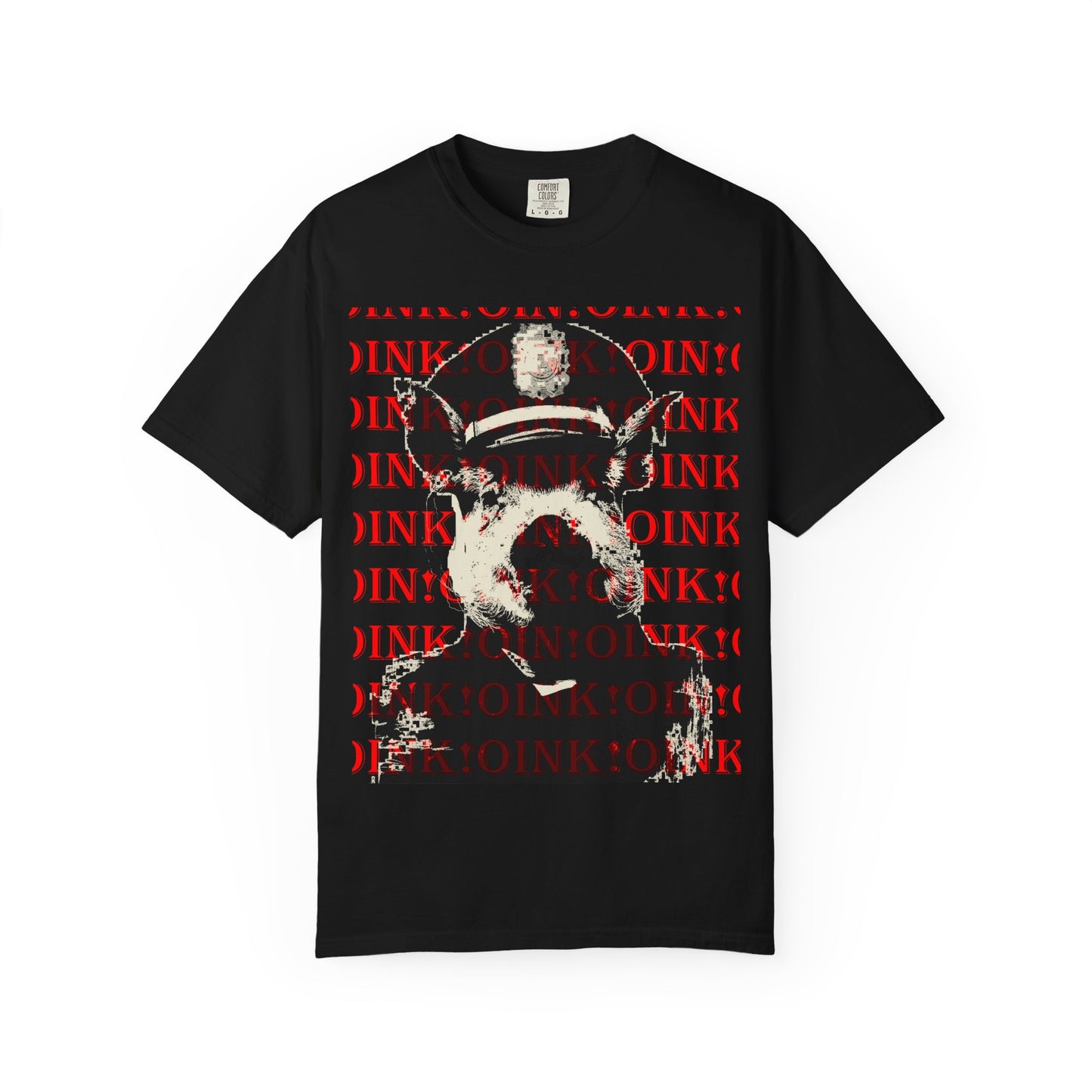 Retro Pig Graphic T-Shirt — 'OINK' Repeating Print