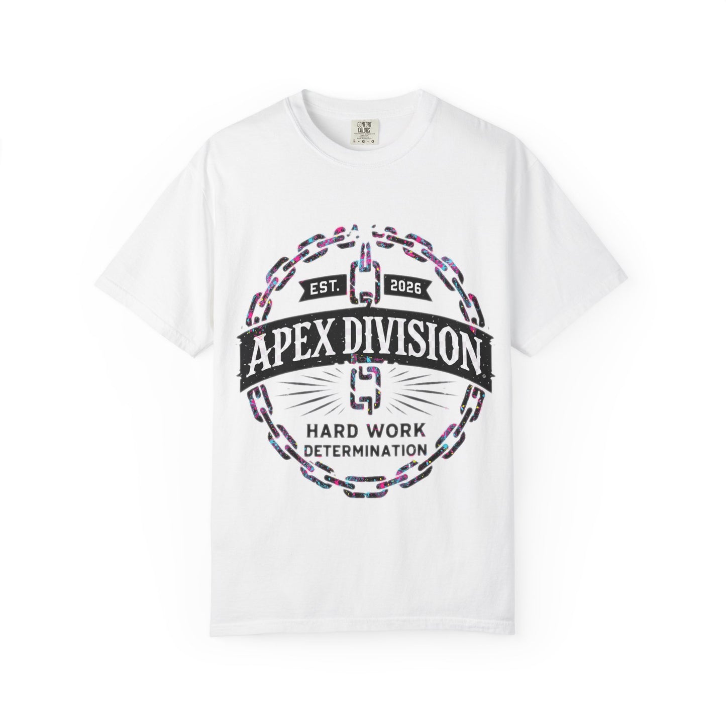 Apex Division Graphic T-Shirt — Hard Work & Determination Emblem