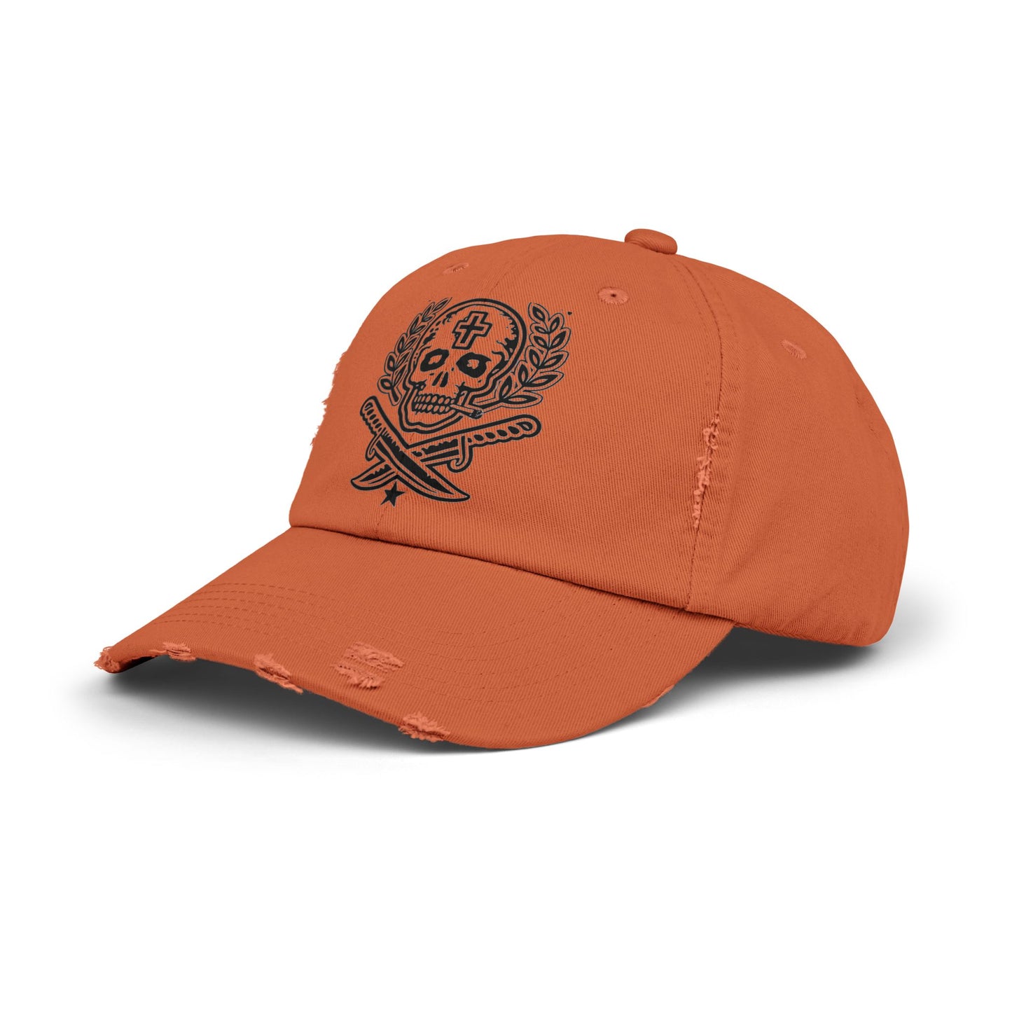 Distressed Skull & Swords Baseball Cap