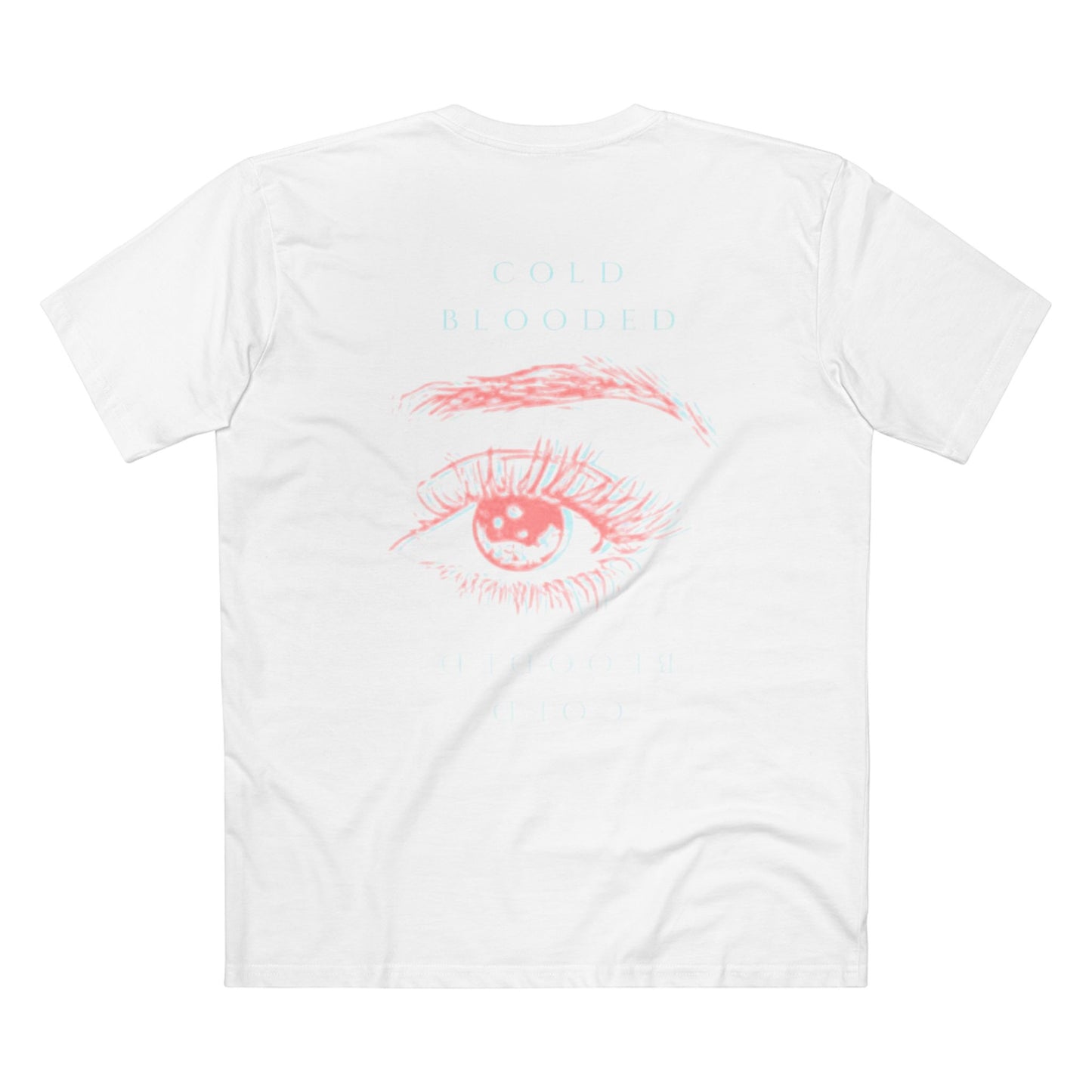 T‑Shirt — "Cold Blooded" Script Graphic Tee (Eye Back Print)