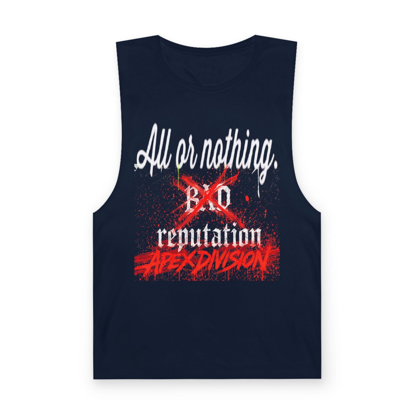 All or Nothing Reputation Tank Top — Apex Division Graphic Muscle Tank