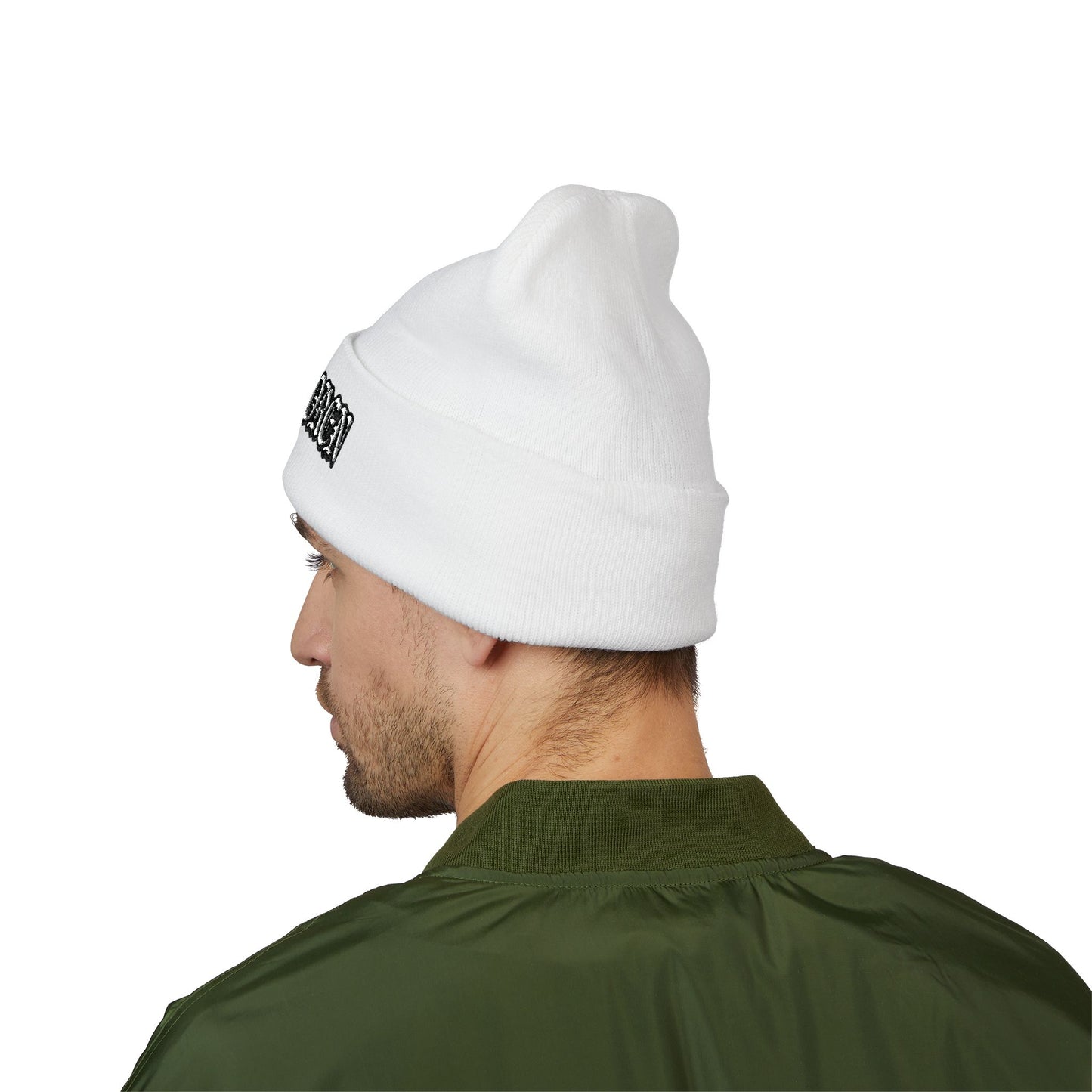 Embroidered 'Born Broken' Cuffed Beanie