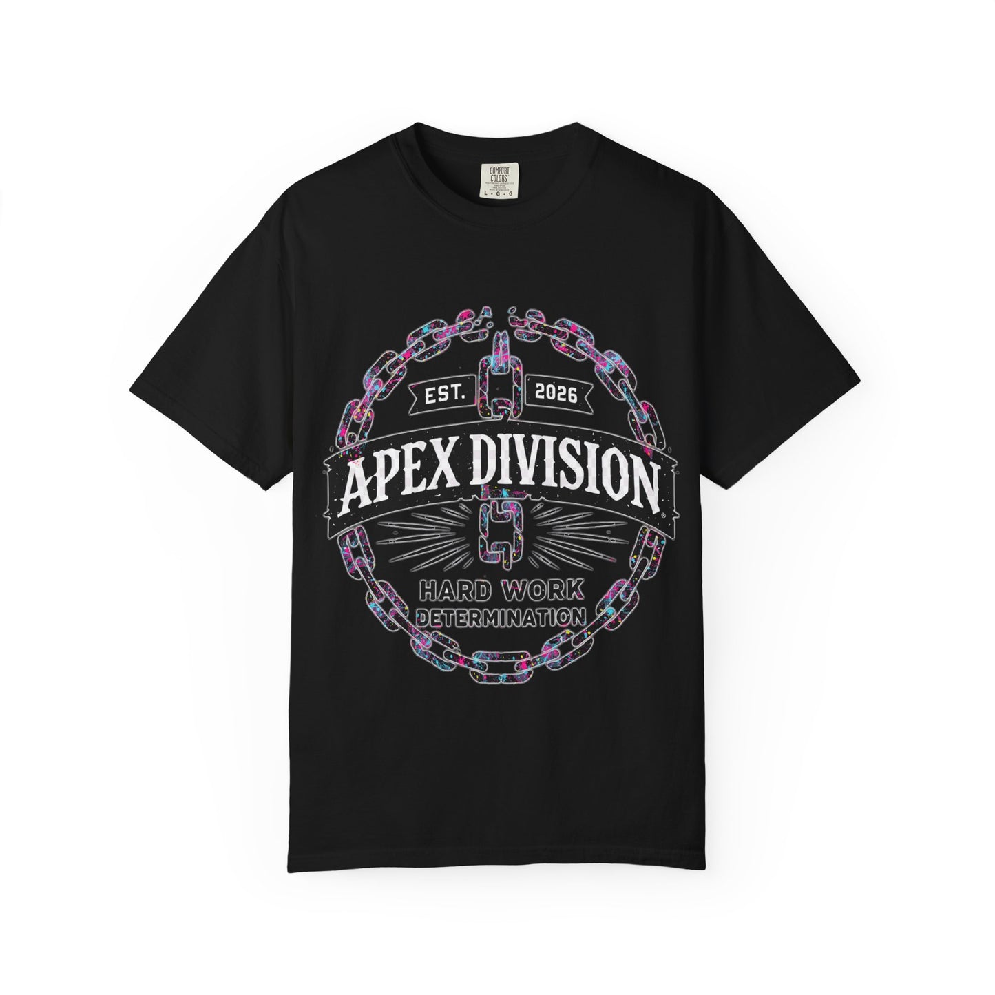Apex Division Graphic T-Shirt — Hard Work & Determination Emblem
