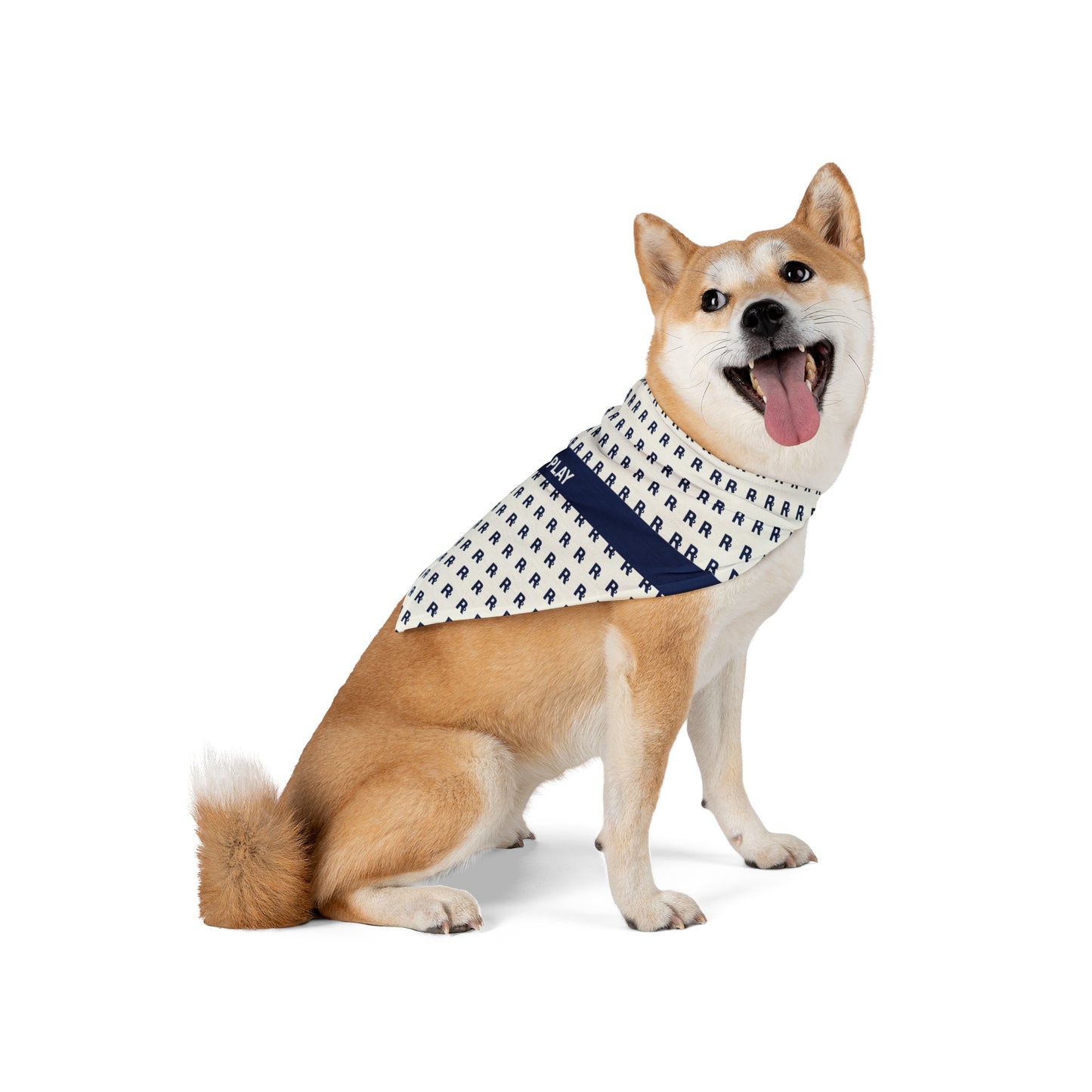 Pet Bandana - Navy "Ruff Play" Patterned Dog Bandana