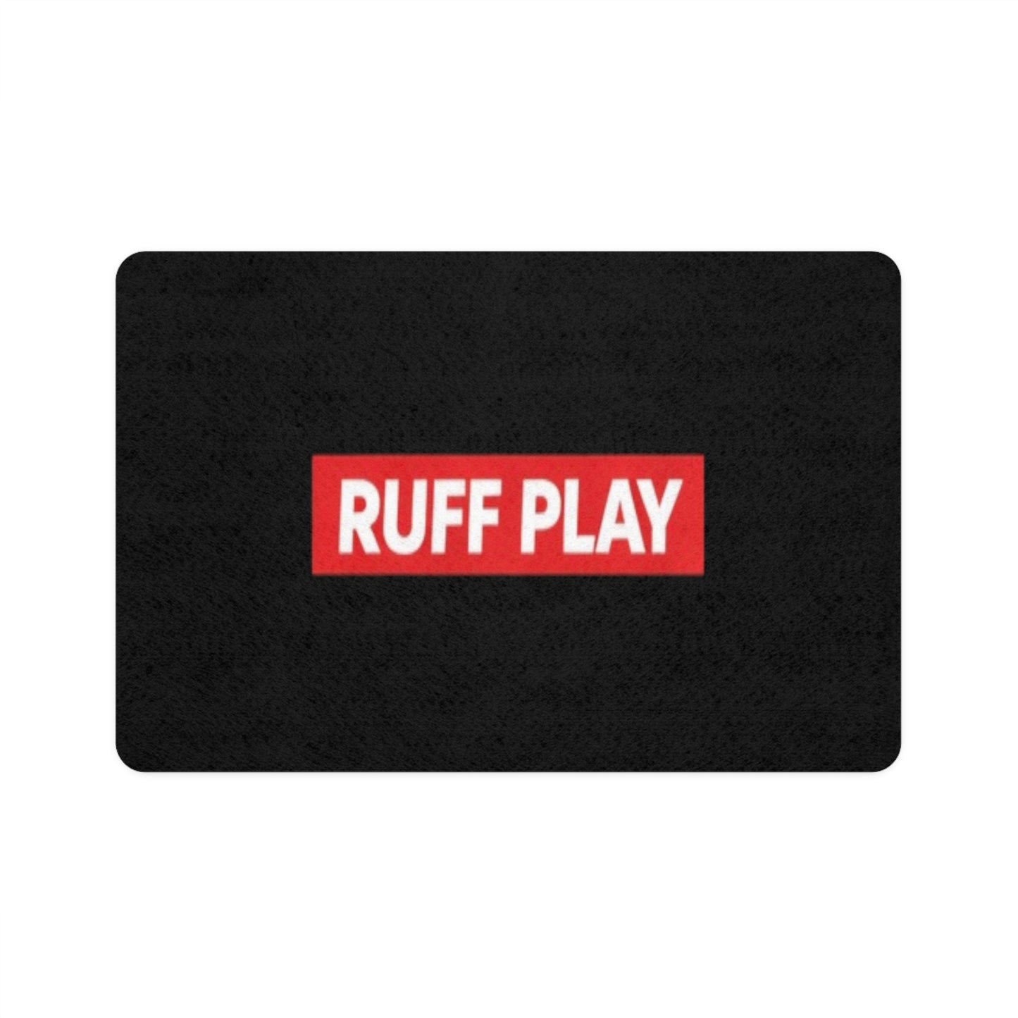 Ruff Play Pet Food Mat (12x18) - Non-Slip Feeding Mat for Dogs & Cats
