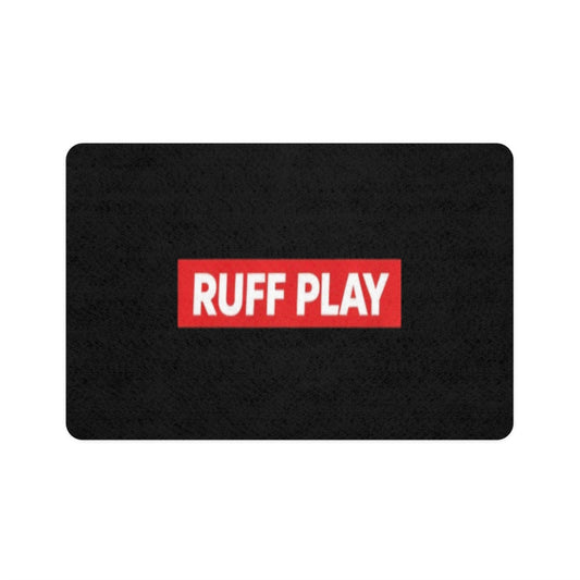 Ruff Play Pet Food Mat (12x18) - Non-Slip Feeding Mat for Dogs & Cats