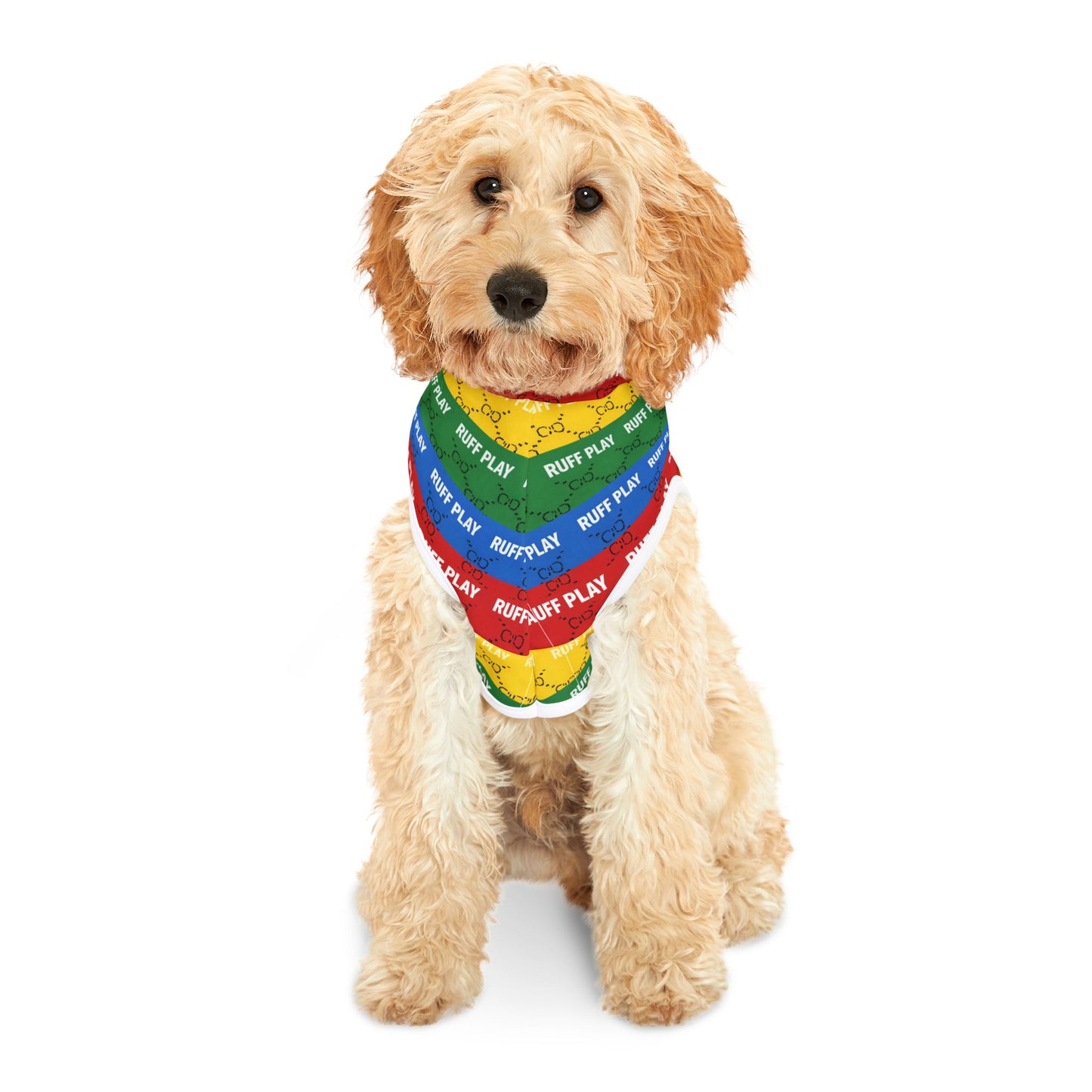 Ruff Play Rainbow Pet Hoodie – Striped Hooded Dog Sweatshirt