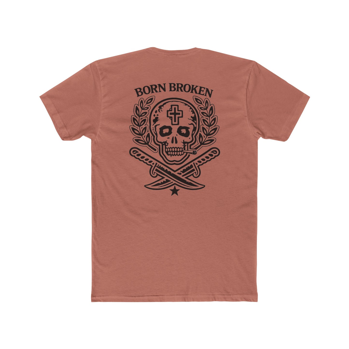 Born Broken Skull Tee — Gothic Skull Graphic T-Shirt