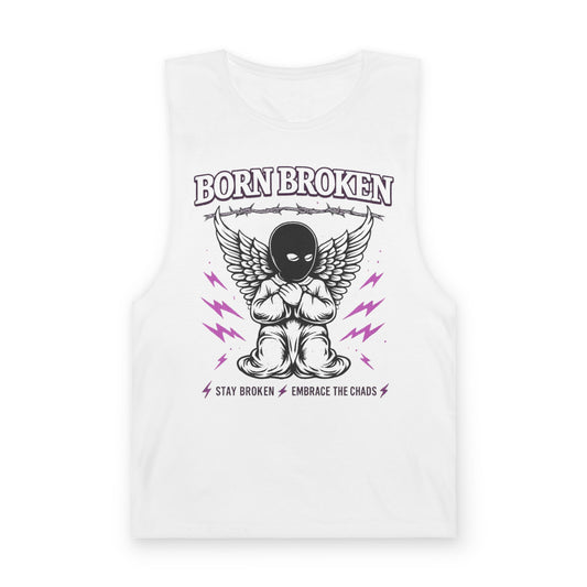 Born Broken Angel Graphic Tank — "Self Love" Thorn Heart Muscle Tee