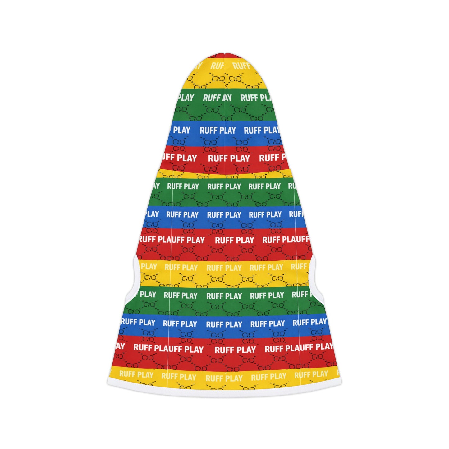 Ruff Play Rainbow Pet Hoodie – Striped Hooded Dog Sweatshirt