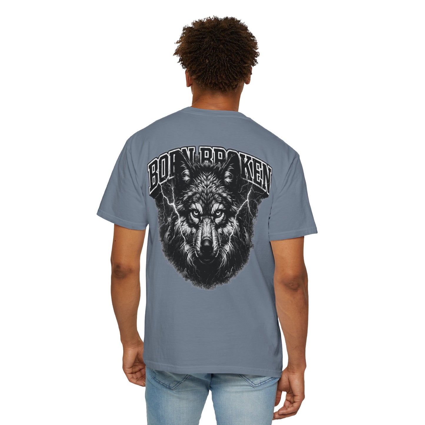 Wolf Head Graphic T-Shirt — Bold Lone Wolf Tee ("Born Broken")