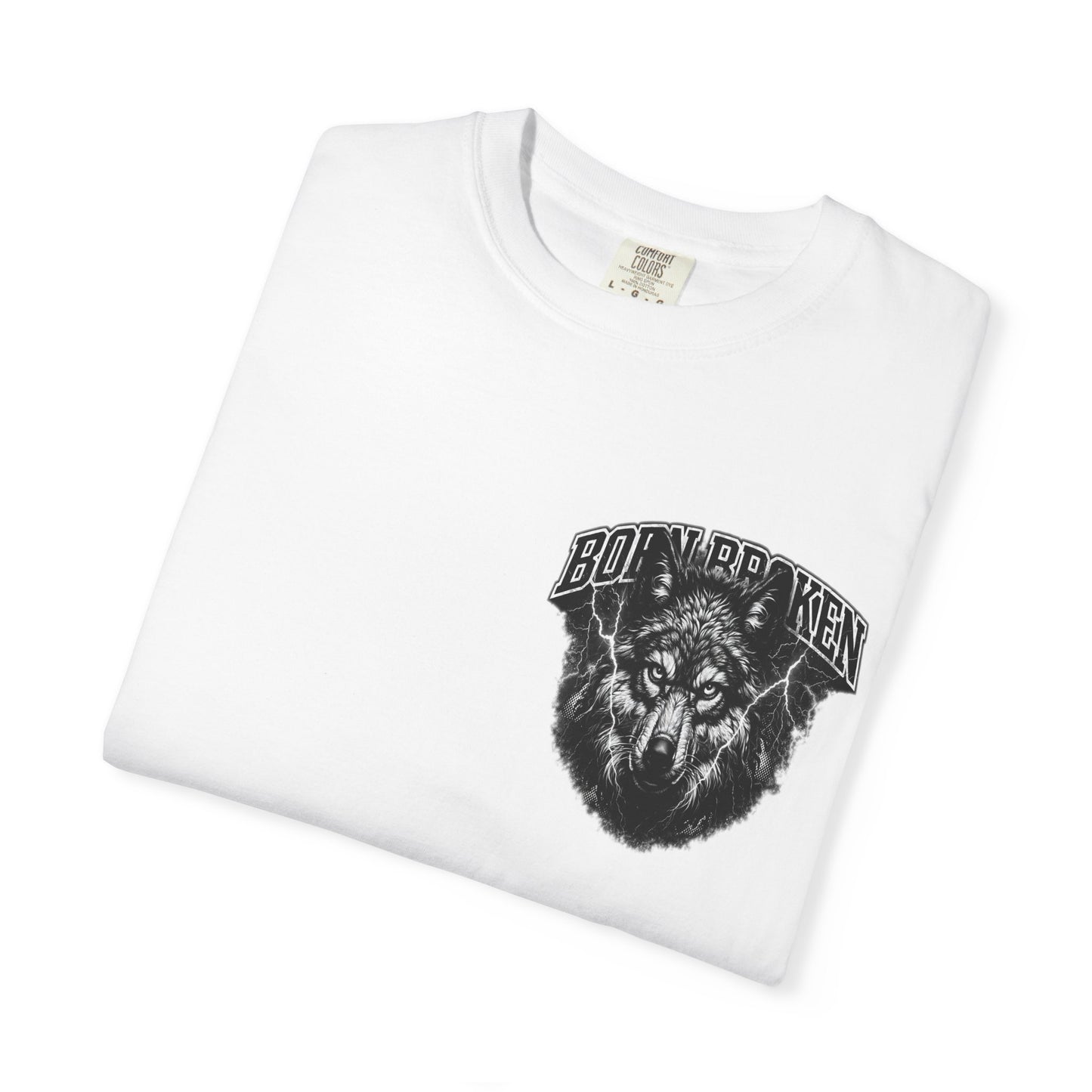 Wolf Head Graphic T-Shirt — Bold Lone Wolf Tee ("Born Broken")