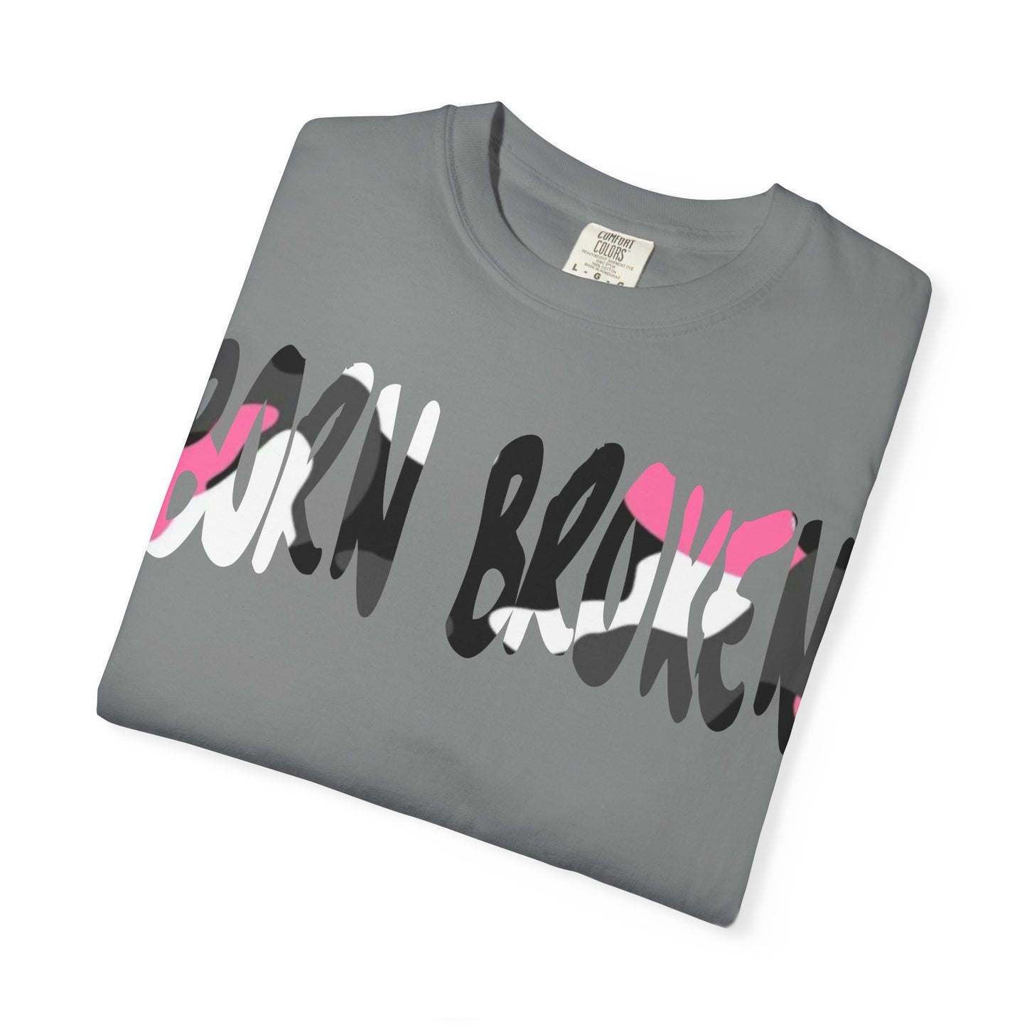 BORN BROKEN — DISTRESSED LOGO TEE