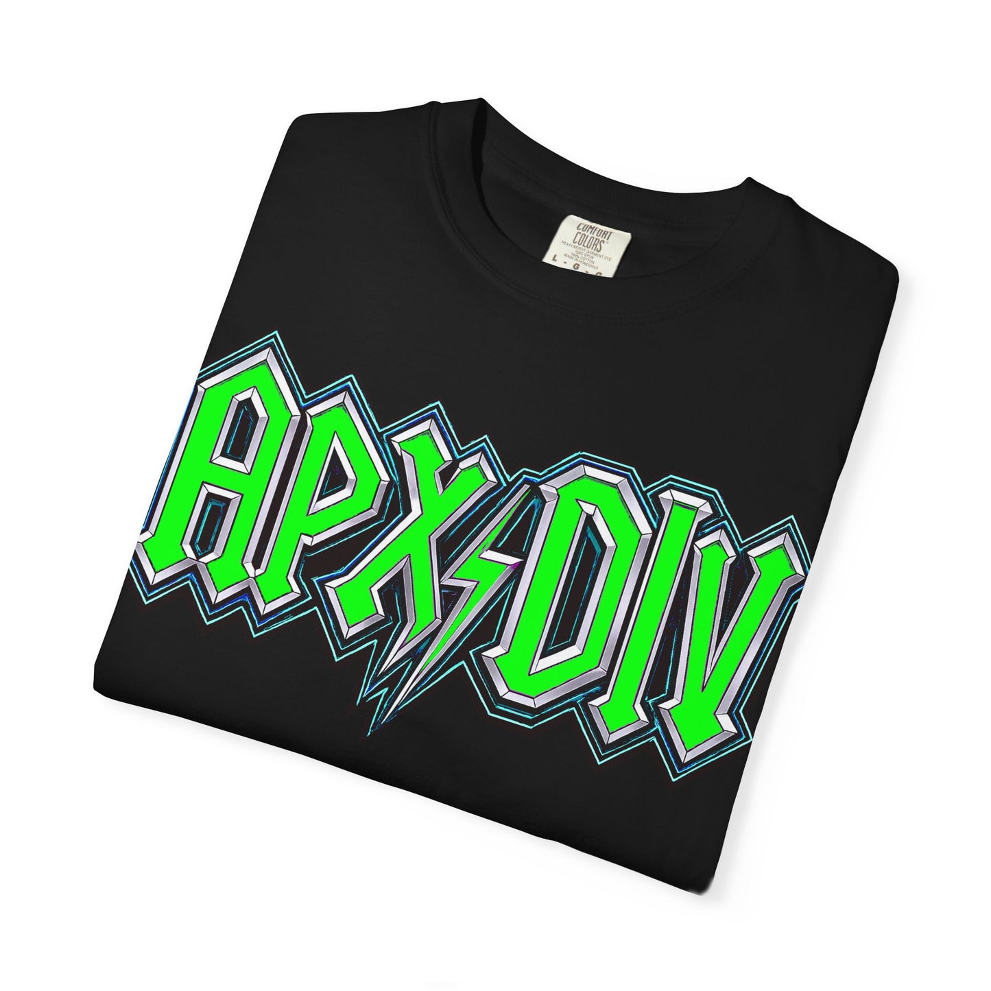 Apex Division Graphic T-Shirt — Neon Green Logo & Three-Headed Dog Back Print