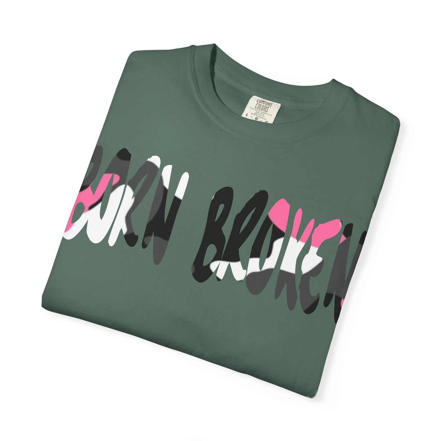 BORN BROKEN — DISTRESSED LOGO TEE