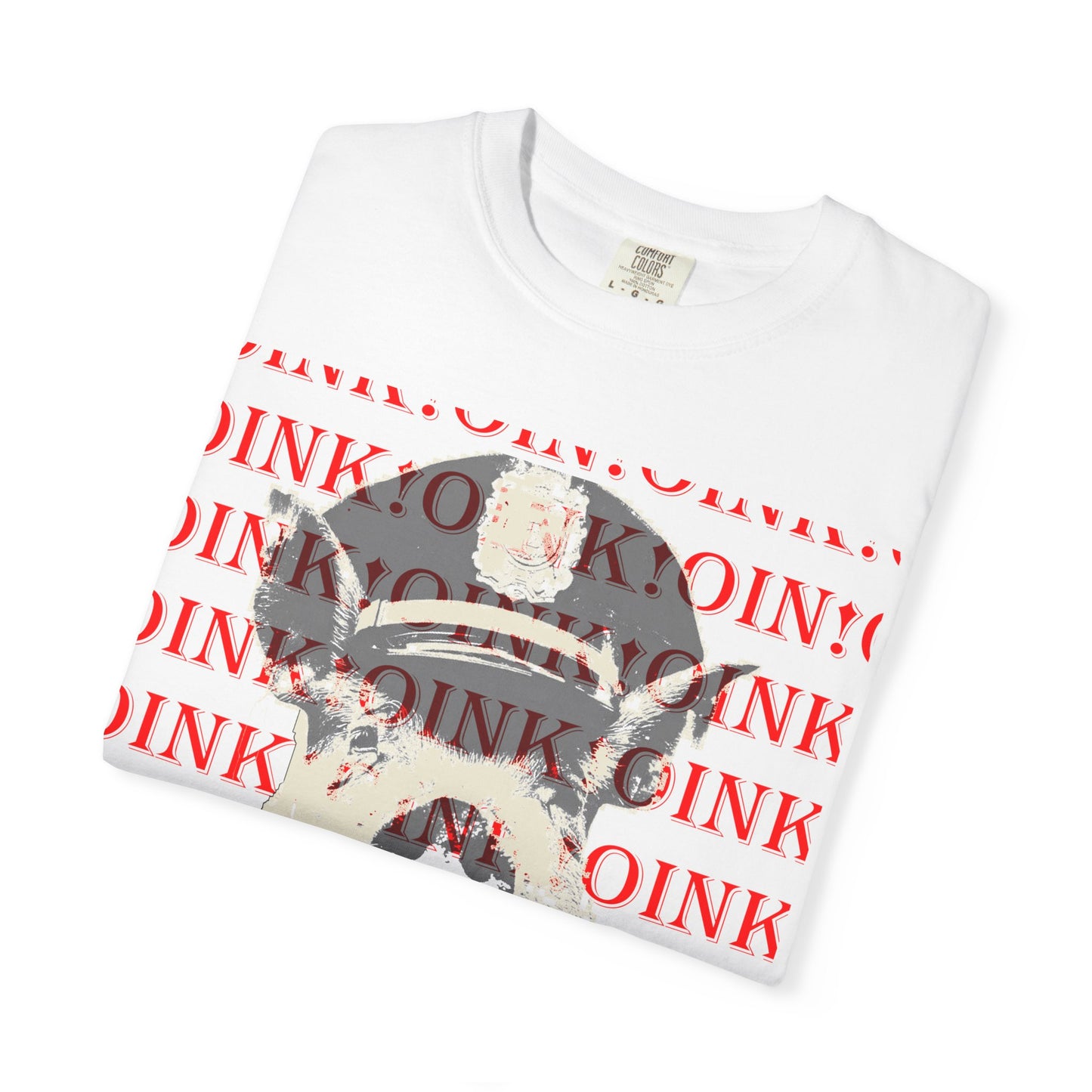 Retro Pig Graphic T-Shirt — 'OINK' Repeating Print