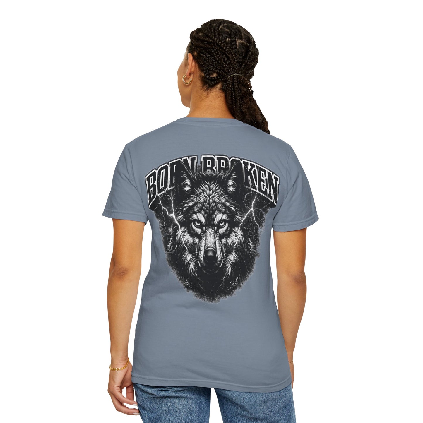 Wolf Head Graphic T-Shirt — Bold Lone Wolf Tee ("Born Broken")