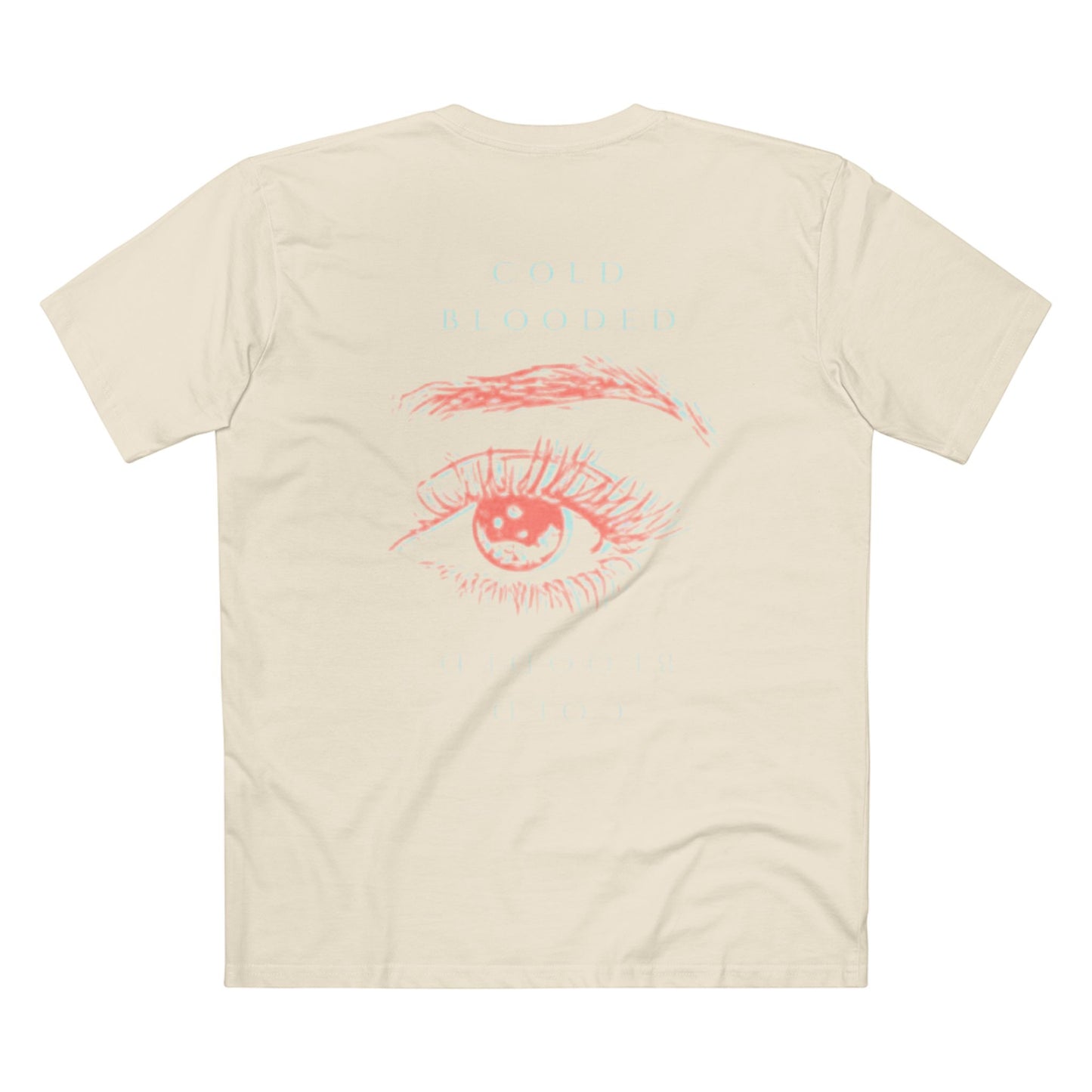 T‑Shirt — "Cold Blooded" Script Graphic Tee (Eye Back Print)
