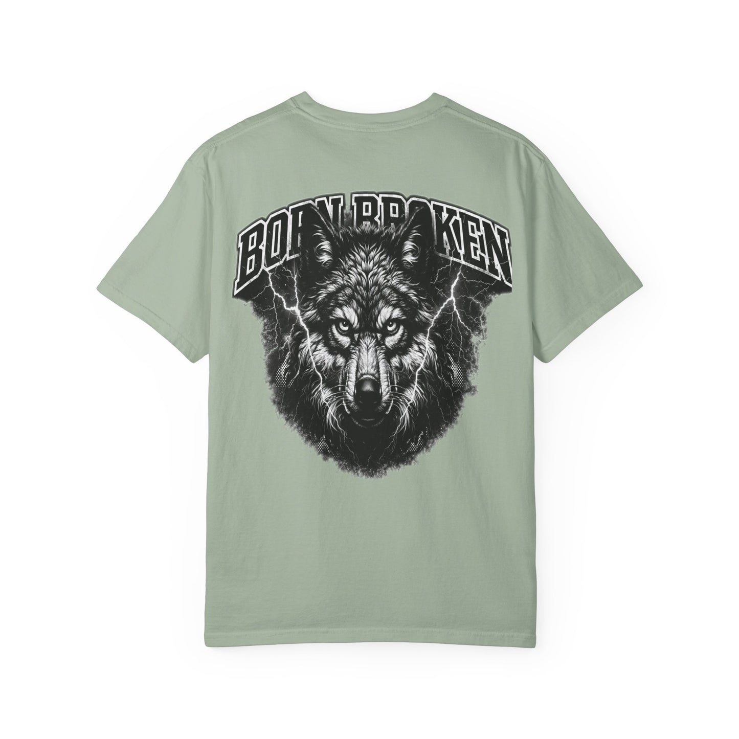 Wolf Head Graphic T-Shirt — Bold Lone Wolf Tee ("Born Broken")