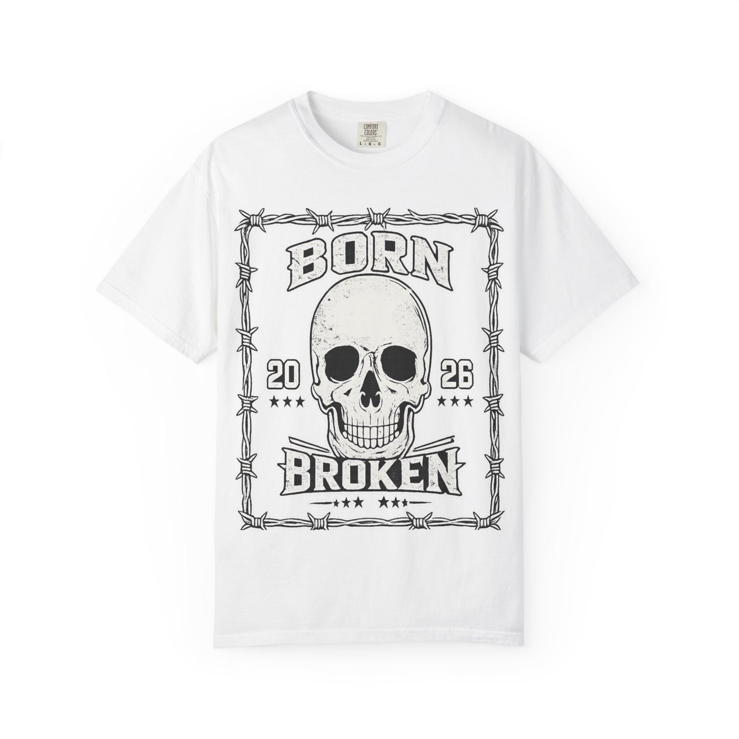BORN BROKEN — VINTAGE SKULL TEE