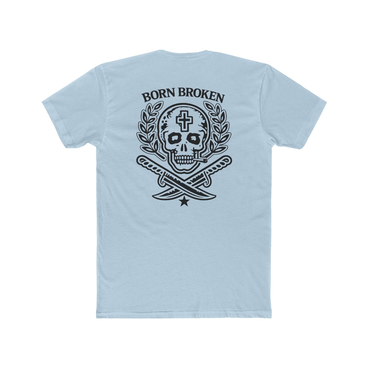 Born Broken Skull Tee — Gothic Skull Graphic T-Shirt