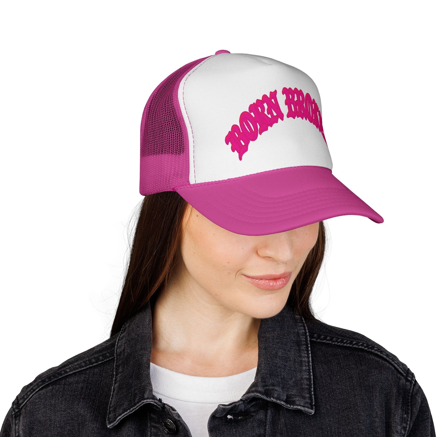 Trucker Cap — 'Broken Promises' Pink Retro Mesh Hat