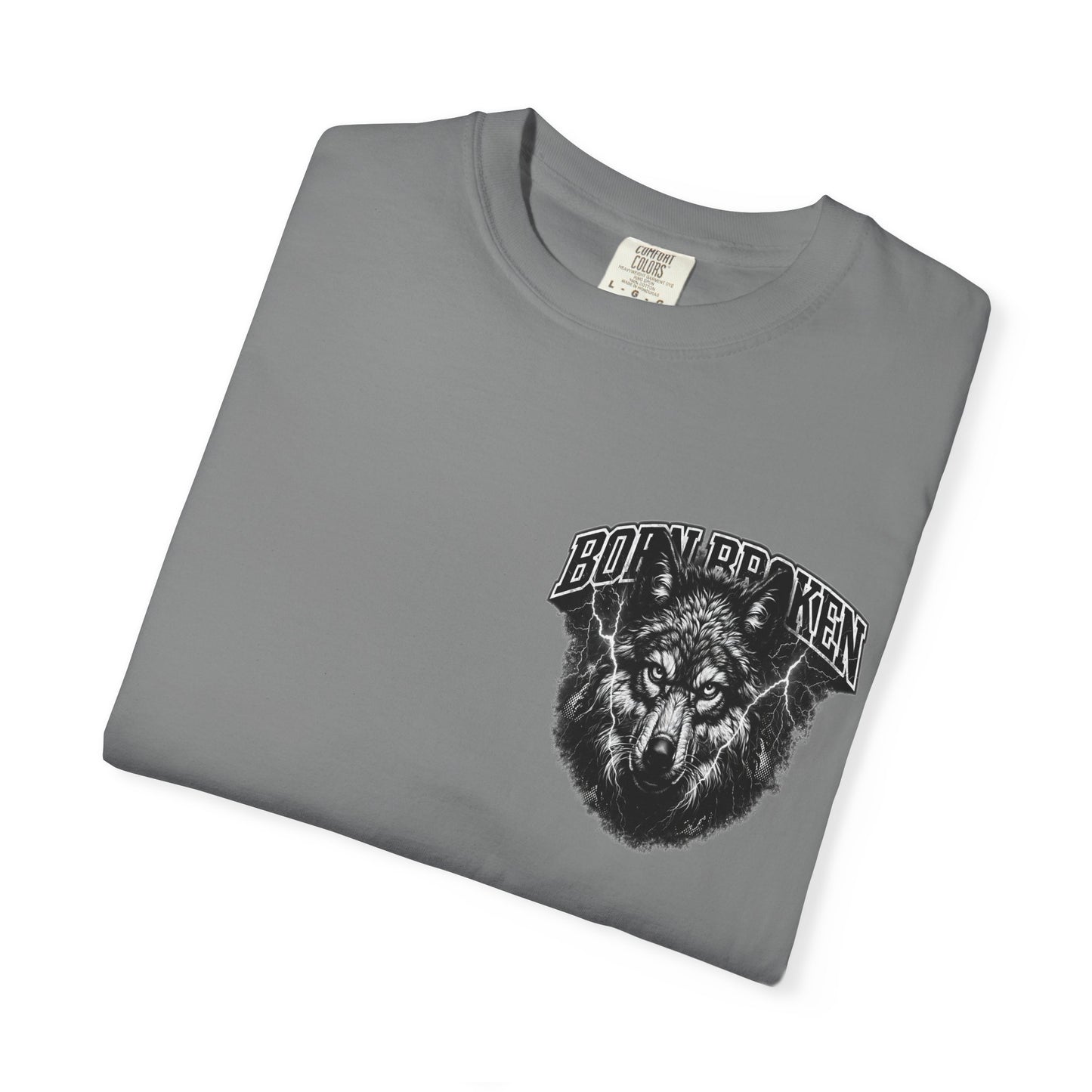 Wolf Head Graphic T-Shirt — Bold Lone Wolf Tee ("Born Broken")