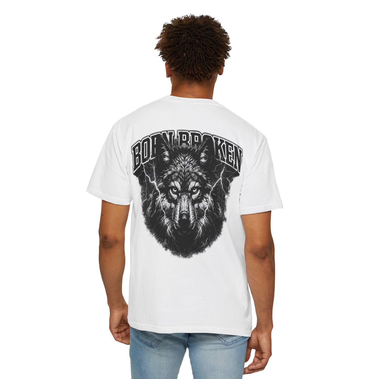 Wolf Head Graphic T-Shirt — Bold Lone Wolf Tee ("Born Broken")