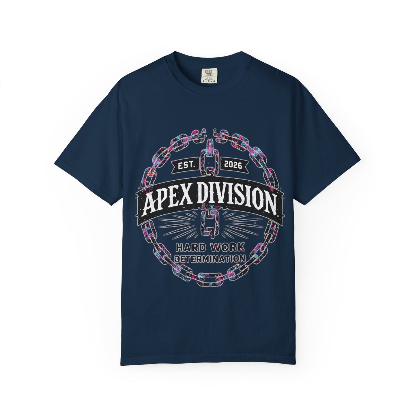 Apex Division Graphic T-Shirt — Hard Work & Determination Emblem