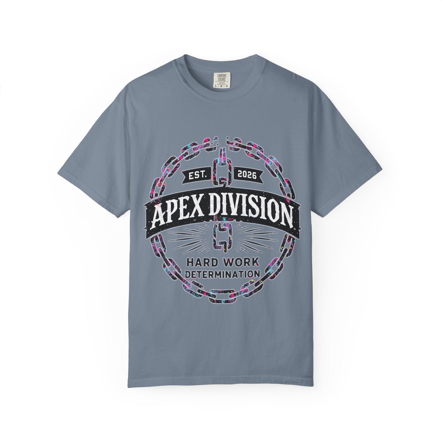 Apex Division Graphic T-Shirt — Hard Work & Determination Emblem