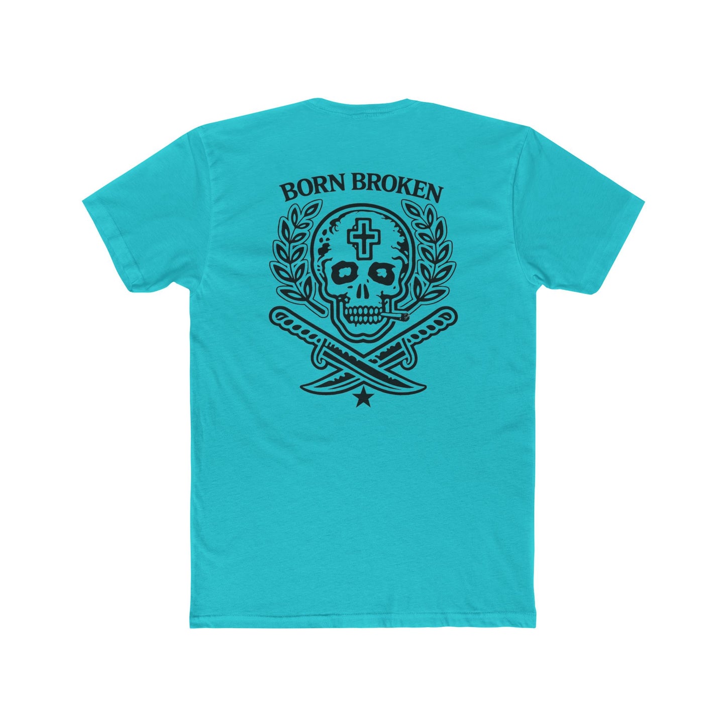 Born Broken Skull Tee — Gothic Skull Graphic T-Shirt