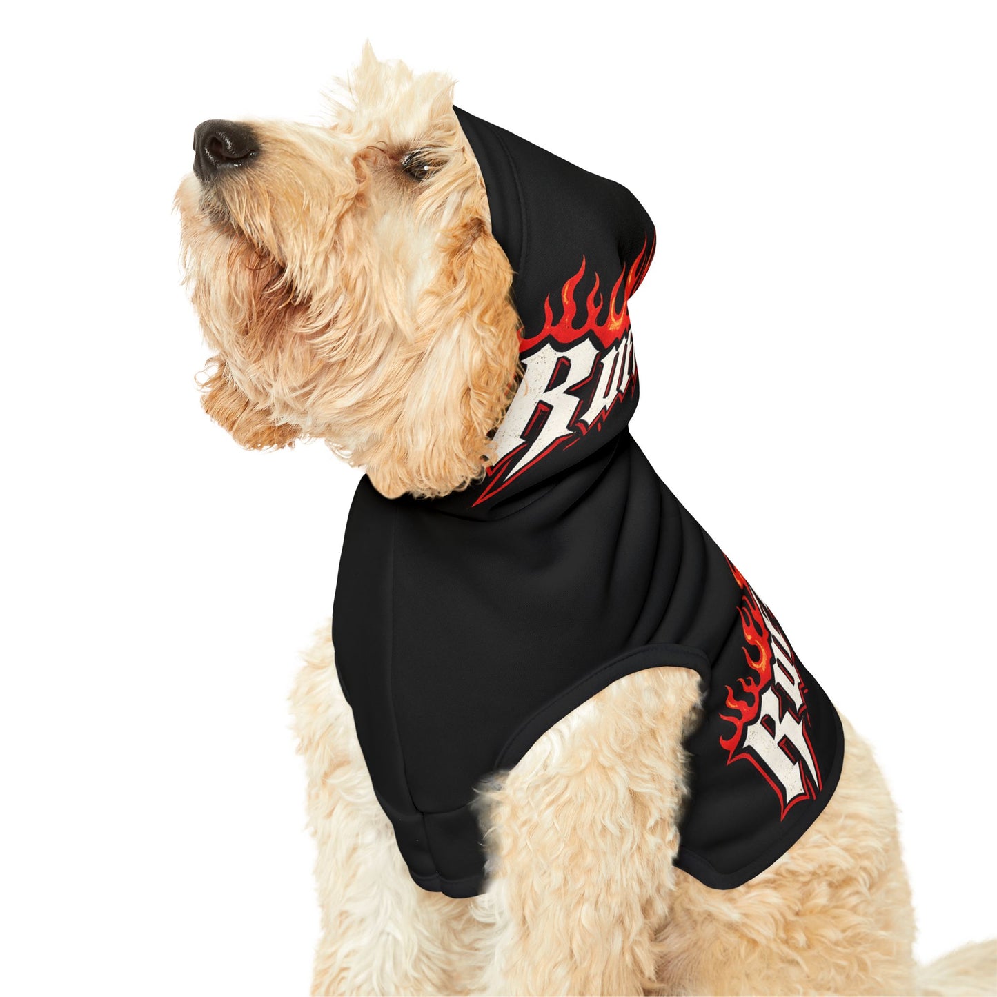 Pet Hoodie — 'Ruff Play' Flame Graphic Dog Hoodie