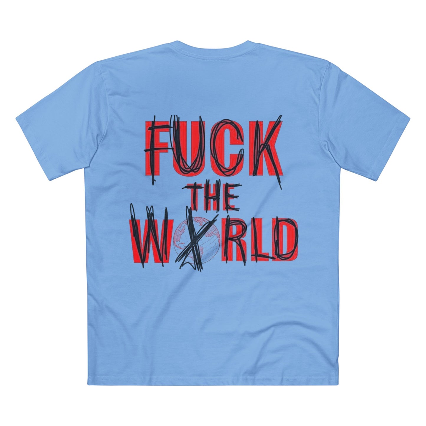 T-Shirt — Ominous Graphic Tee “Fuck the World” Red Streetwear