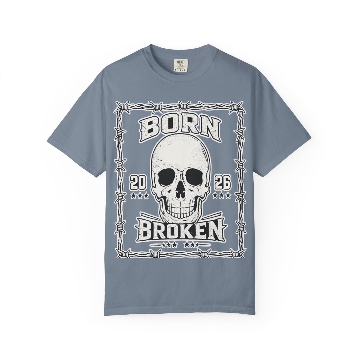 BORN BROKEN — VINTAGE SKULL TEE